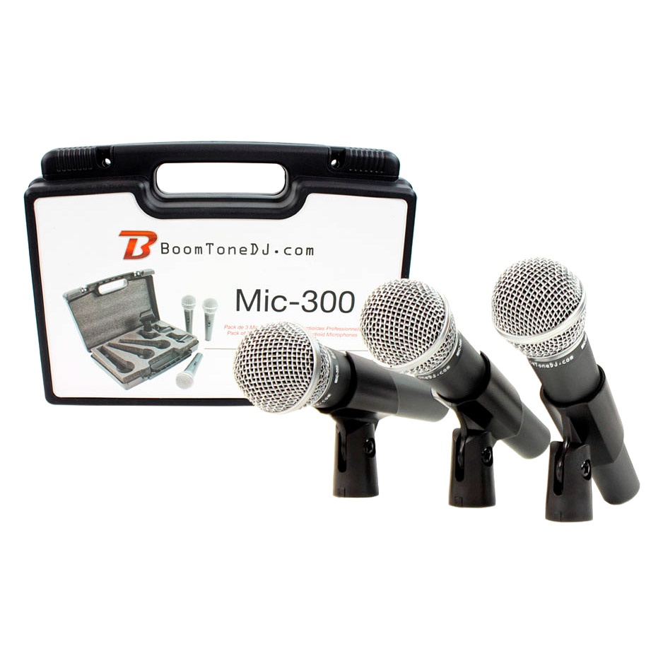 Vente 3 Micros Dynamique BOOMTONE DJ Mic 300 - Sono 85 (magasin