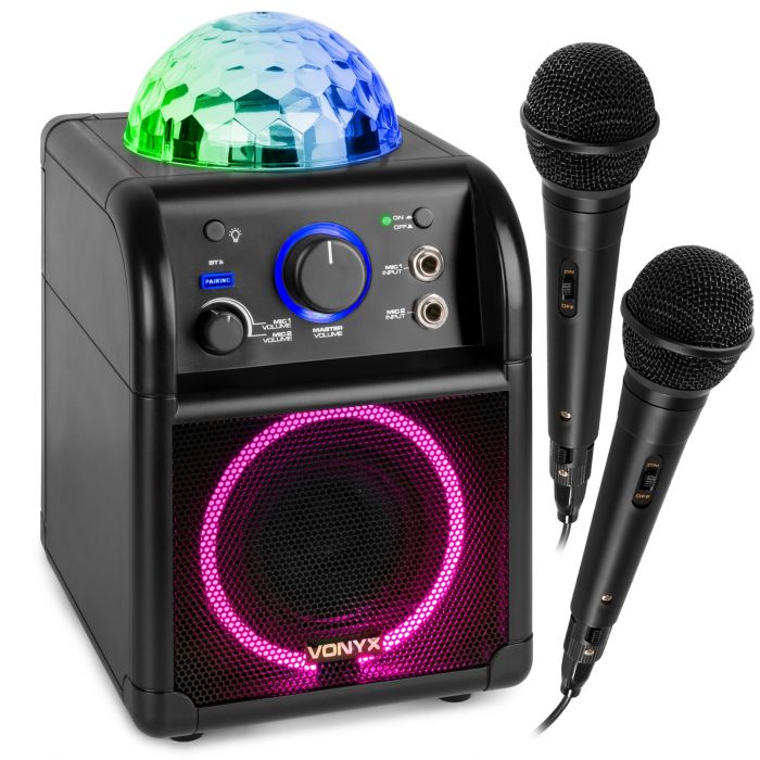 Vonyx SBS55B système karaoké Bluetooth avec micros